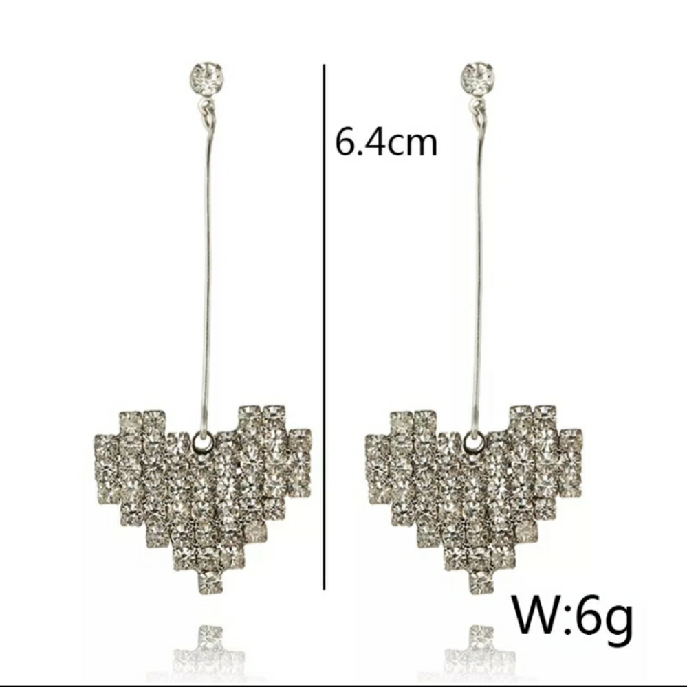 Beautiful Rhinestone Heart Earrings🍇🍇🍇🍇🍇 - Picture 10 of 11